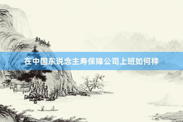 在中国东说念主寿保障公司上班如何样