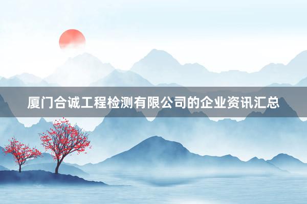 厦门合诚工程检测有限公司的企业资讯汇总